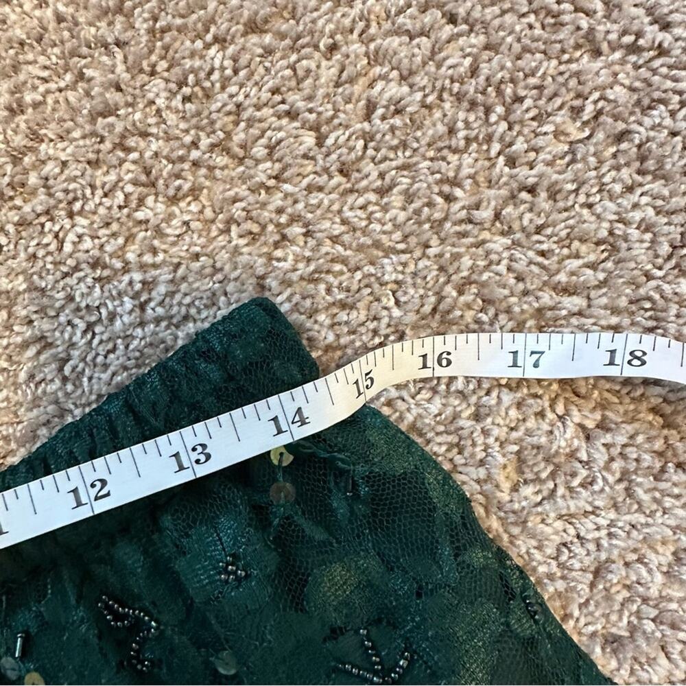 Vintage Laurence Kazar Green Beaded Sequin Shirt and Skirt Set PL - Picture 6 of 16